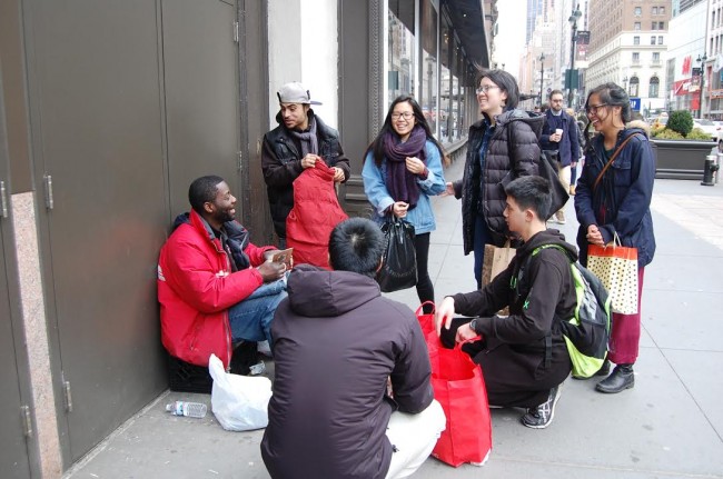 Partnering with D15:4, Apex mentees brought food and care packages to homeless individuals around Penn Station and learned about the issues they face living on the streets.